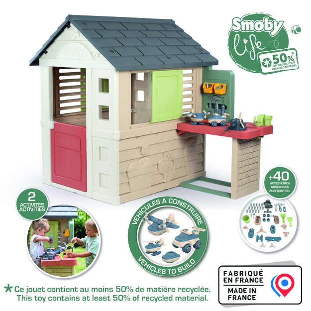 Smoby Life Nature Playhouse + Workshop