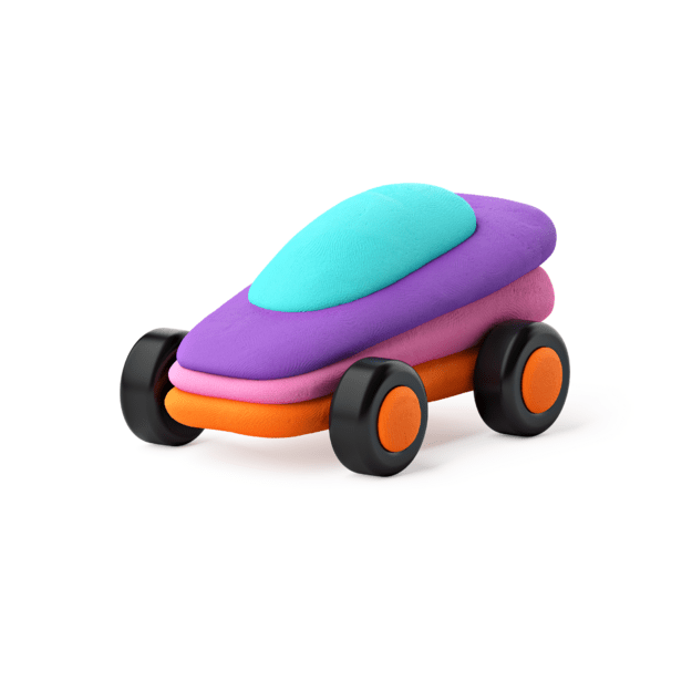 HEY CLAY Modeling Clay Happy Cars with Wheels