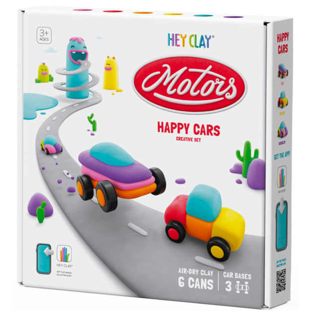 HEY CLAY Modeling Clay Happy Cars with Wheels