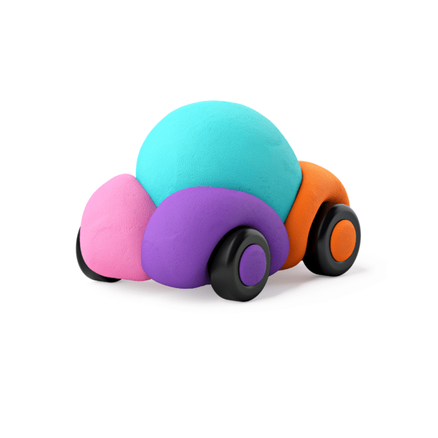HEY CLAY Modeling Clay Happy Cars with Wheels