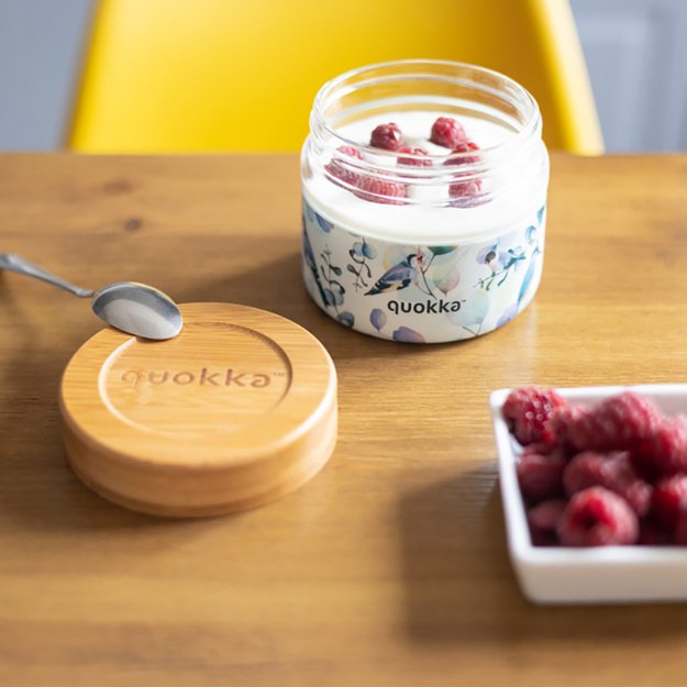 Quokka Deli Food Jar - Stiklinis maisto indelis / priešpiečių dėžutė 500 ml (Blue Nature) 2
