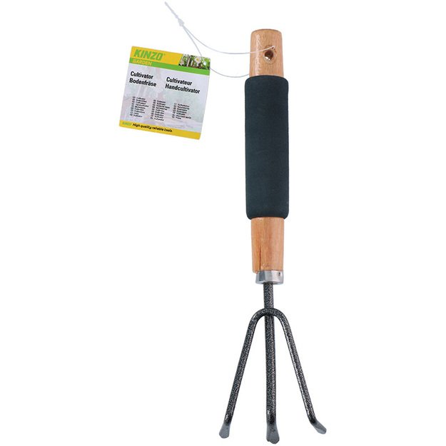 Kinzo - nagų rankinis kultivatorius sodui, tvirto darbo 29 cm 6