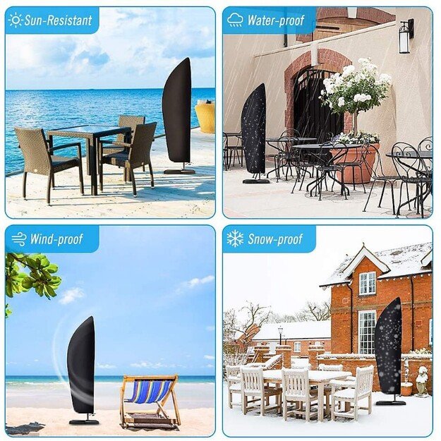 Kinzo - Apsauginis sodo skėčio uždangalas 265x70 cm (antracito spalvos) 7