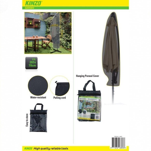 Kinzo - Apsauginis sodo skėčio uždangalas 265x70 cm (antracito spalvos) 6