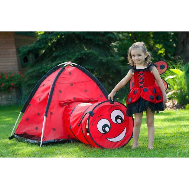 Kūdikių palapinė Baby Mix Ladybug su tuneliu raudona