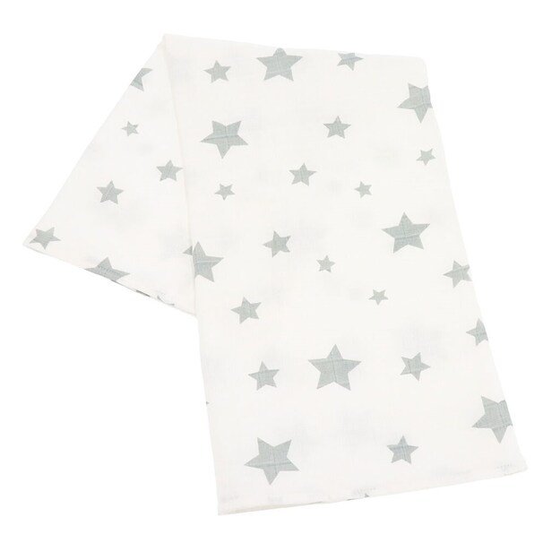 Medžiaginis tetra rankšluostis New Baby Softy 90 x 110 cm 2 vnt pilka ir balta