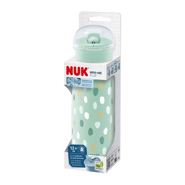 NUK Mini-Me Flip 2-in-1 Baby Bottle, 450 ml žalia