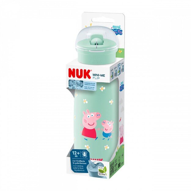 NUK Mini-Me Flip 2-in-1 Baby Bottle Peppa Pig, 450 ml rožinė 12+m