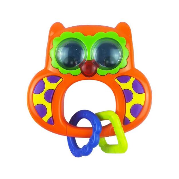 Baby Rattle su garsu Baby Mix Owl oranžinė