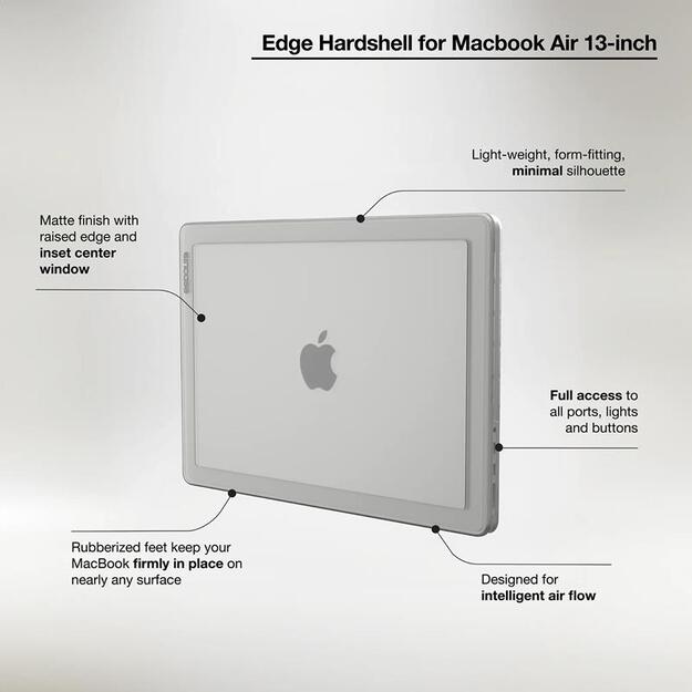„Incase Edge Hardshell Case“ – dėklas, skirtas „MacBook Air 13 M3“ (2024) / M2 (2022) (skaidrus) 7