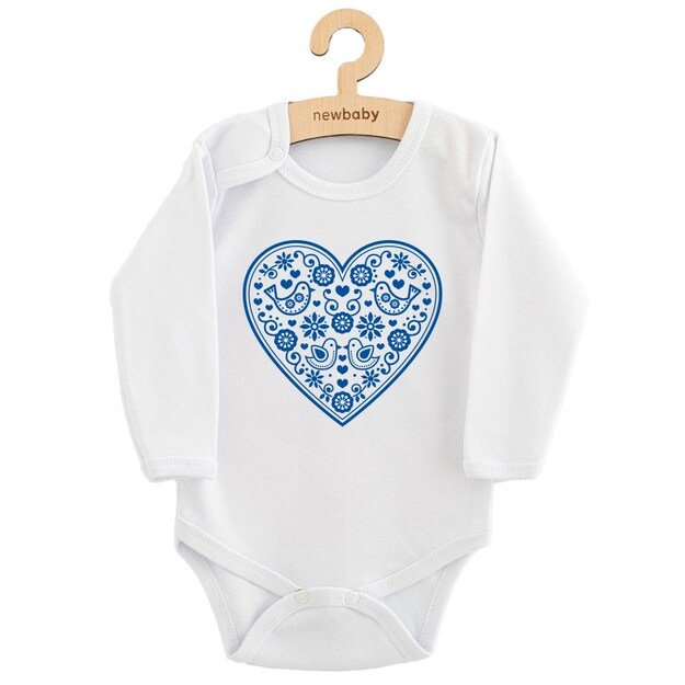 Kūdikių kombinezonas su raštu New Baby Folk Pattern Blue Heart, 68 (4-6m)