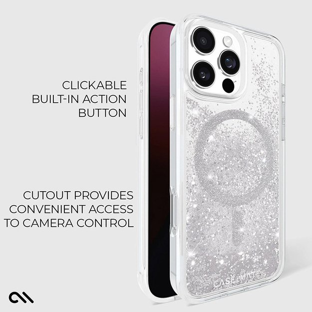 Case-Mate Waterfall MagSafe – dėklas, skirtas iPhone 16 Pro Max (sidabras) 13