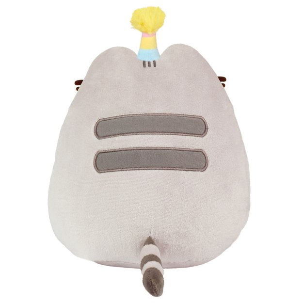 Pusheen - pliušinis talismanas su gimtadienio kepure ir tortu 24 cm 4