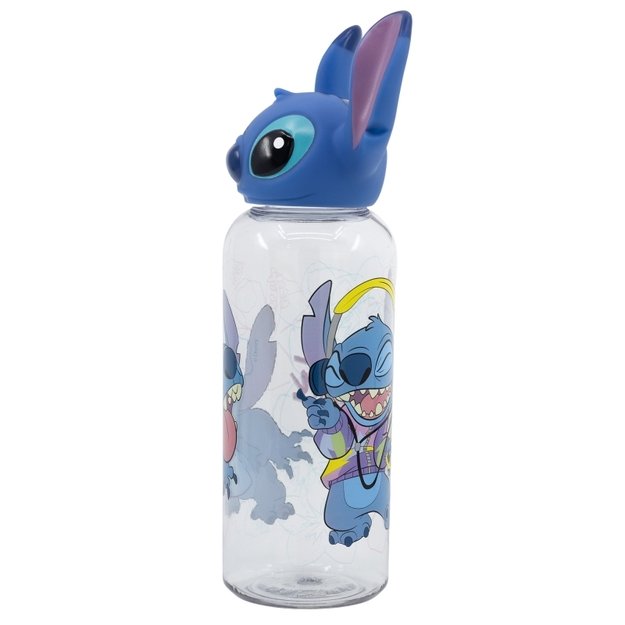 Disney Stitch – 560 ml buteliukas su 3D dangteliu iš kolekcijos Flowers