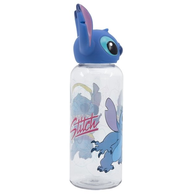 Disney Stitch – 560 ml buteliukas su 3D dangteliu iš kolekcijos Flowers