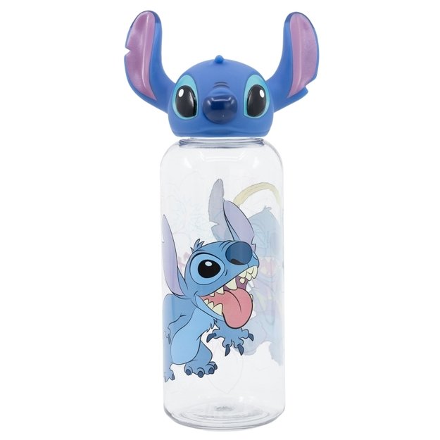 Disney Stitch – 560 ml buteliukas su 3D dangteliu iš kolekcijos Flowers