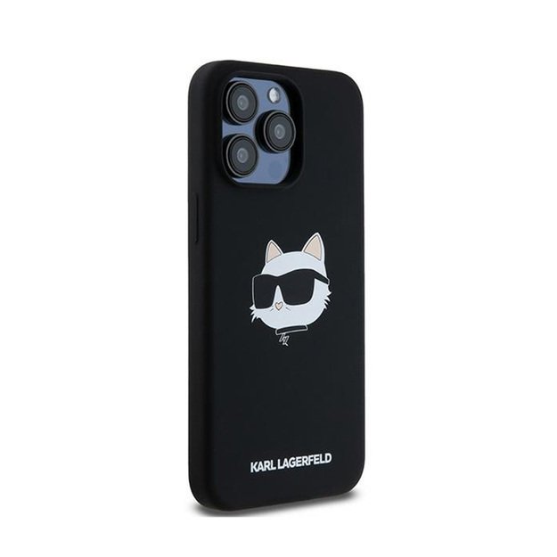 Karl Lagerfeld Silicone Choupette Head MagSafe – iPhone 15 Pro dėklas (juodas)
