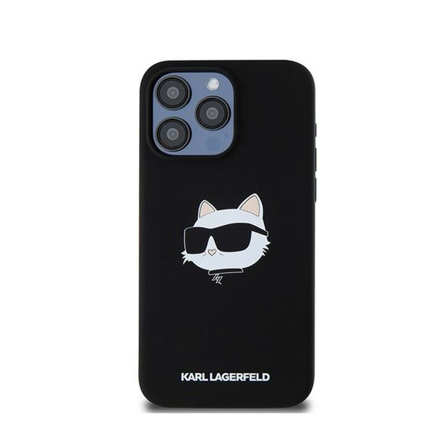 Karl Lagerfeld Silicone Choupette Head MagSafe – iPhone 15 Pro dėklas (juodas)