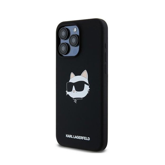 Karl Lagerfeld Silicone Choupette Head MagSafe – iPhone 15 Pro dėklas (juodas)