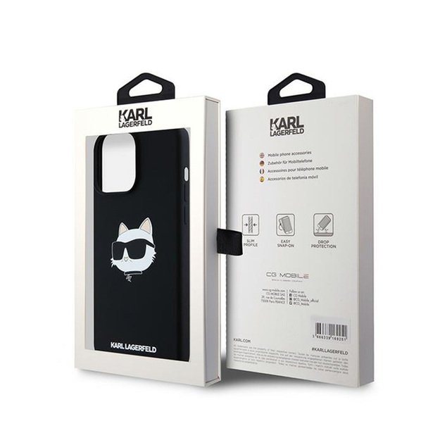 Karl Lagerfeld Silicone Choupette Head MagSafe – iPhone 15 Pro dėklas (juodas) 16