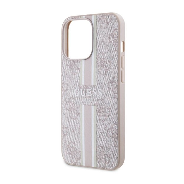 Guess 4G Printed Stripes MagSafe – dėklas, skirtas iPhone 13 Pro (rožinis)