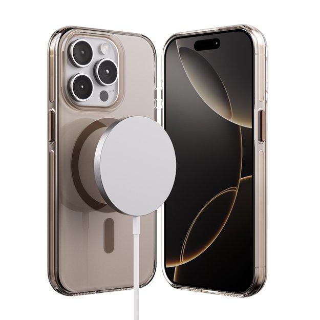 Crong Clear MAG Pro – dėklas iPhone 15 Pro MagSafe (dykuma) 14
