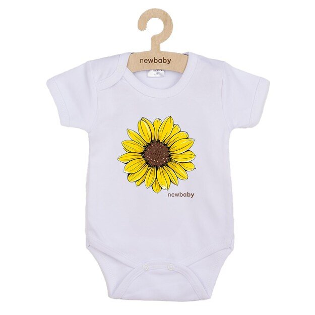 Kūdikių kombinezonas su raštu New Baby Sunflower - trumpomis rankovėmis, 80 (9-12m) 1