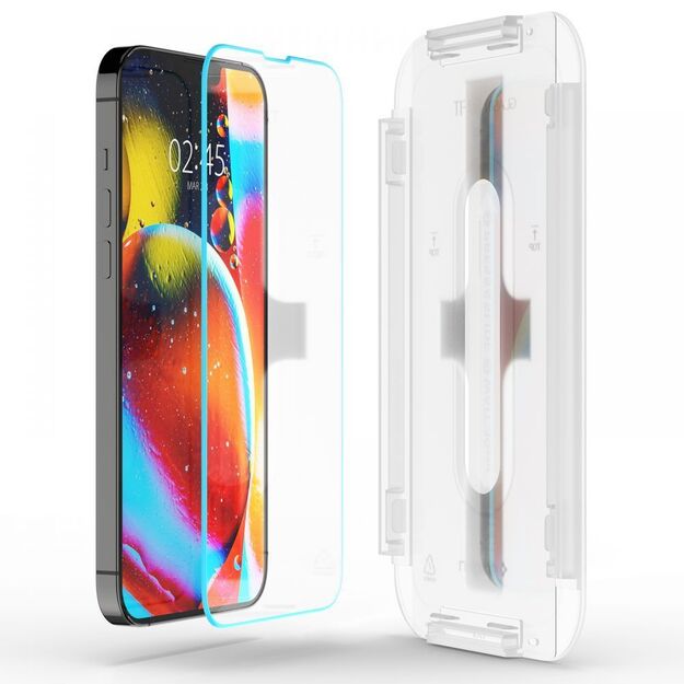 Spigen Glas.TR EZ Fit – grūdintas stiklas Apple iPhone 16e / iPhone 14 / iPhone 13 / iPhone 13 Pro (aiškus) 8