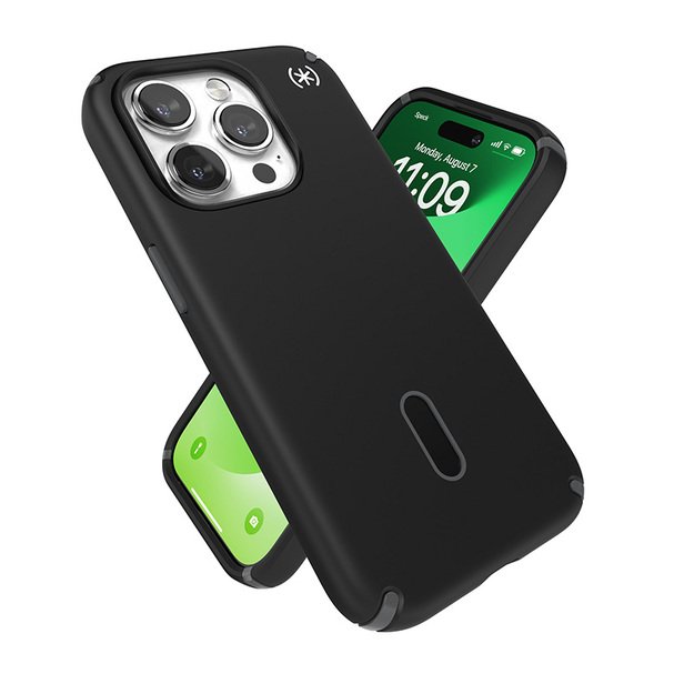 Speck Presidio2 Pro ClickLock & MagSafe – dėklas, skirtas iPhone 15 Pro (juodas / šiferio pilkas / baltas)