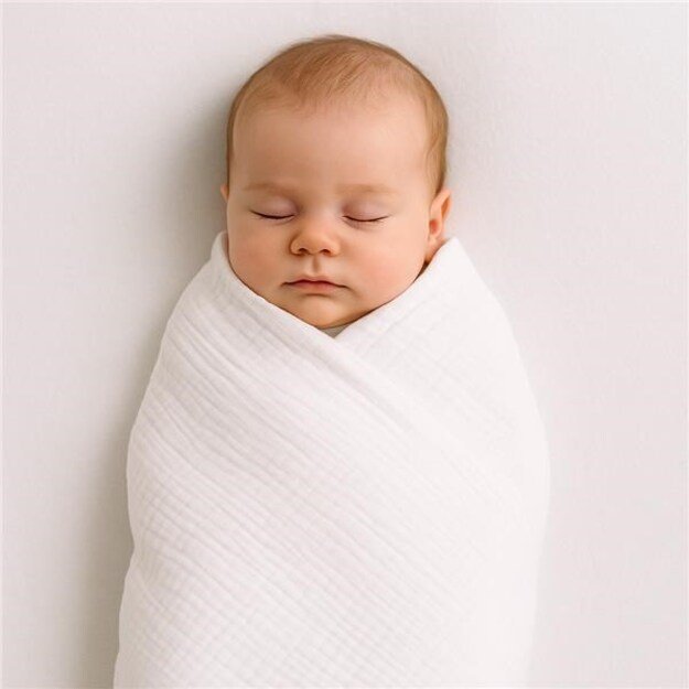 Kūdikių muslino antklodė New Baby 70x100 cm balta