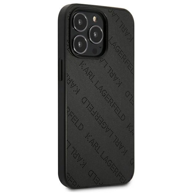 Karlo Lagerfeldo perforuotas dangtelis, skirtas iPhone 13 Pro Max (juodas)