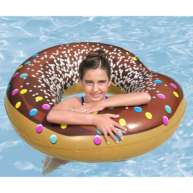 Vaikiškas didelis pripučiamas ratas Bestway DONUT 107cm rudas