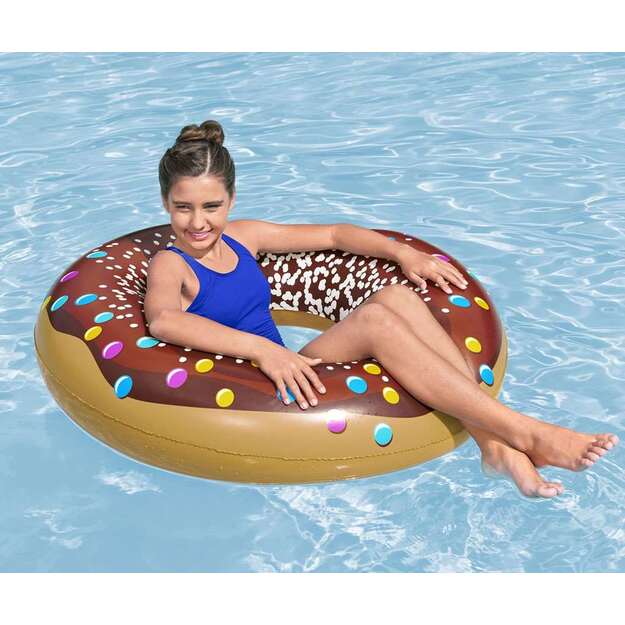 Vaikiškas didelis pripučiamas ratas Bestway DONUT 107cm rudas
