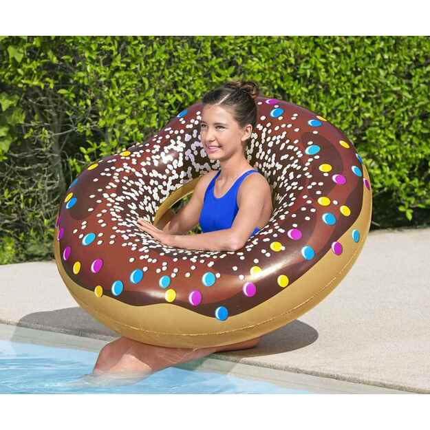 Vaikiškas didelis pripučiamas ratas Bestway DONUT 107cm rudas