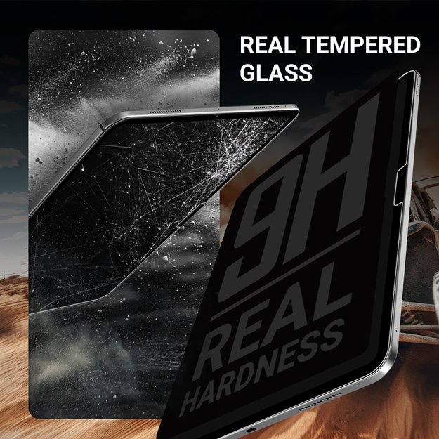 „Crong 3D Armour Glass“ – grūdintas stiklas, skirtas „iPad Air 11“ M3 (2025) / „iPad Air 11“ M2 (2024) / „iPad Pro 11“ (2022–2018)