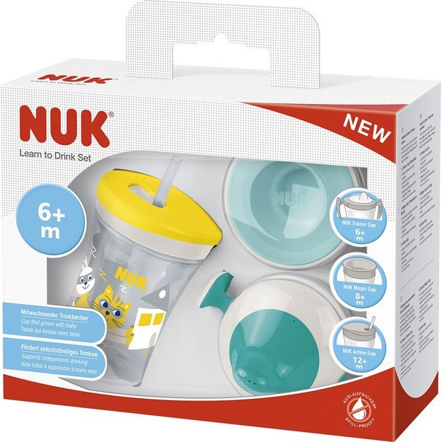 Kūdikio puodelis NUK LEARN TO DRINK rinkinys, uniforma
