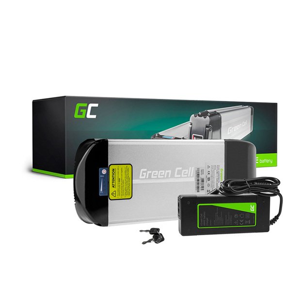 „Green Cell“ – elektrinio dviračio akumuliatorius su įkrovikliu, 36 V, 15 Ah, 540 Wh, ličio jonų, 5,5 x 2,1 mm