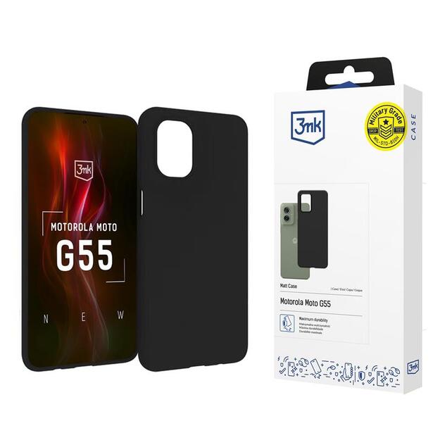 3mk matinis dėklas - „Motorola Moto G55 5G“ dėklas (juodas)