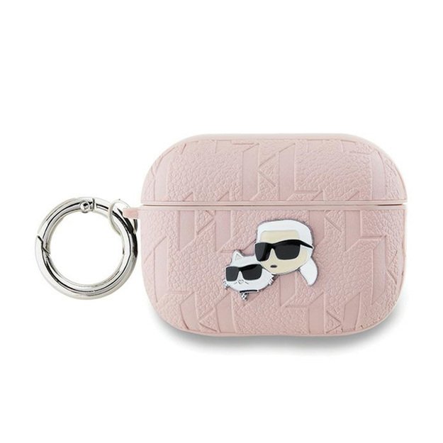 Karl Lagerfeld Monogram Karl & Choupette Head - AirPods Pro 2 dėklas (rožinis) 1