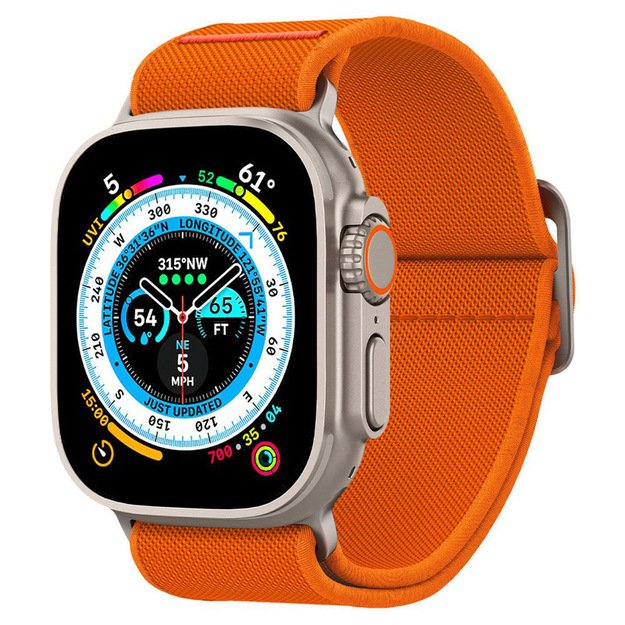 „Spigen Fit Lite Ultra“ – dirželis, skirtas „Apple Watch 42/44/45/49 mm“ (oranžinis)