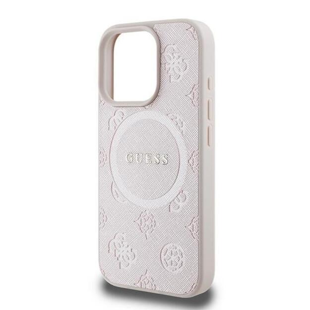 „Guess Saffiano Peony Classic Logo MagSafe“ dėklas iPhone 16 Pro telefonui (rožinis) 3