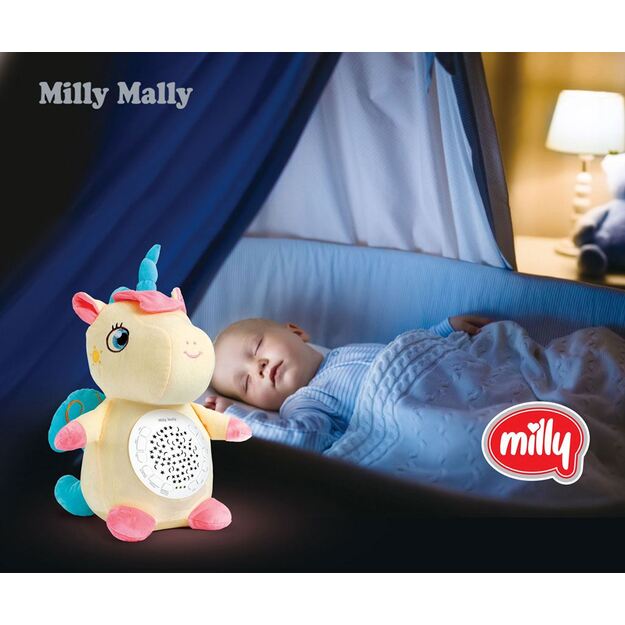 Milly Mally pliušinis vienaragis su projektoriumi