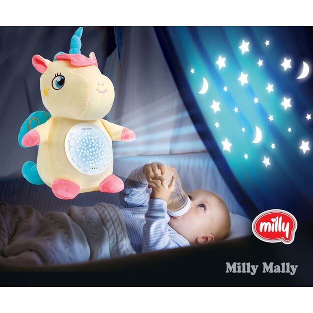 Milly Mally pliušinis vienaragis su projektoriumi