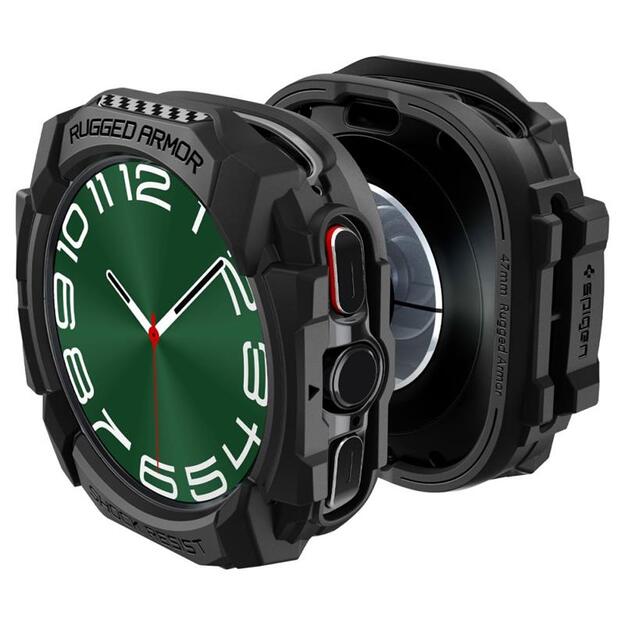 „Spigen Rugged Armor“ – dėklas, skirtas „Samsung Galaxy Watch Ultra 47 mm“ (2025/2024) (matinis juodas) 6