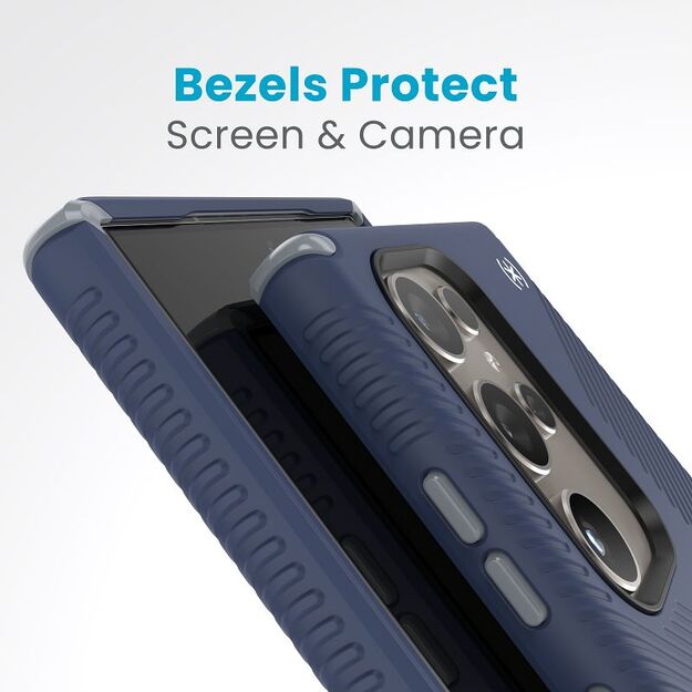 „Speck Presidio2 Grip“ – „Samsung Galaxy S24 Ultra“ dėklas (pakrantės mėlyna / dulkių pilka) 10