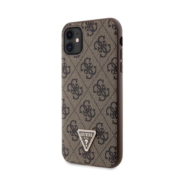 „Guess“ per petį nešiojamas 4G metalinis logotipas – „iPhone 11“ dėklas (rudas) 4