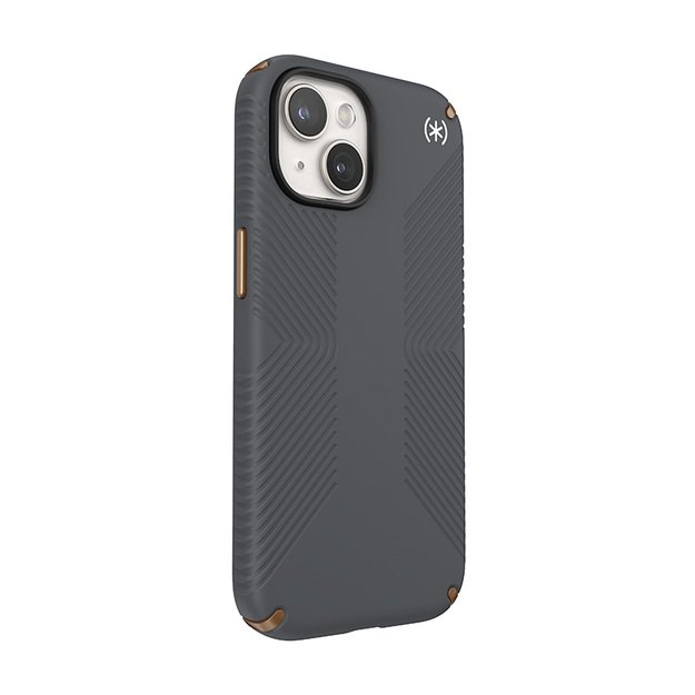 „Speck Presidio2 Grip“ dėklas, skirtas „iPhone 16e“ / „iPhone 15“ / „iPhone 14“ / „iPhone 13“ (mėlynai pilkas / šaltai bronzinis / baltas) 11