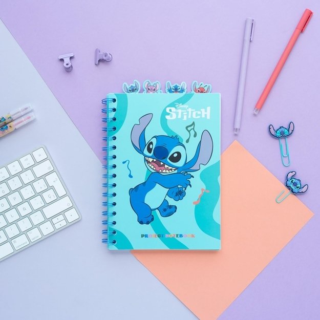 Disney Stitch - Užrašų knygelė / Bloknotas A5 formatu iš Waves kolekcijos 7