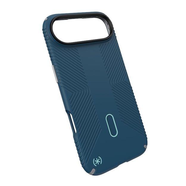 „Speck Presidio2 Grip ClickLock & MagSafe“ dėklas „iPhone 17 Air“ (gilios jūros / sidabro metalo / rašybos mėlynumo) 2