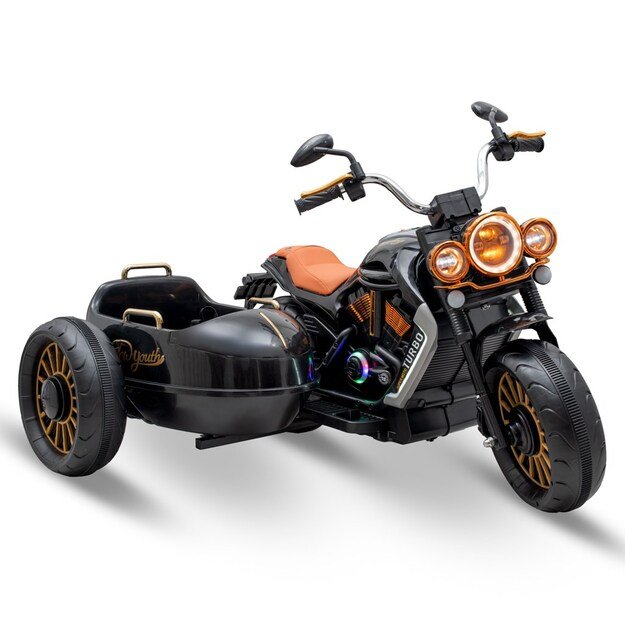 Elektrinis motociklas su priekaba „SideCar Baby Mix“ juodas